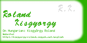 roland kisgyorgy business card