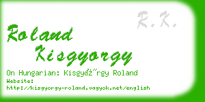 roland kisgyorgy business card